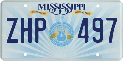 MS license plate ZHP497