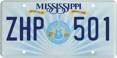 MS license plate ZHP501