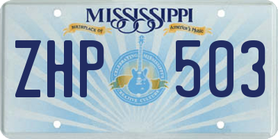 MS license plate ZHP503