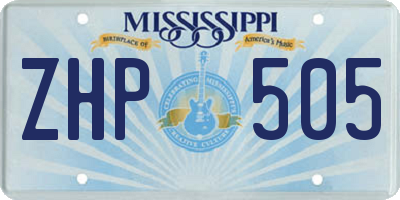 MS license plate ZHP505