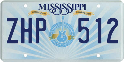 MS license plate ZHP512