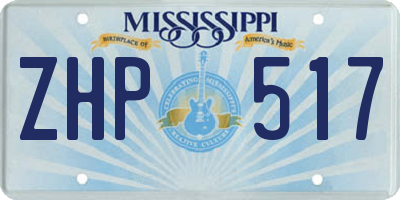 MS license plate ZHP517