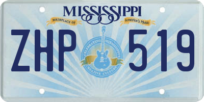 MS license plate ZHP519