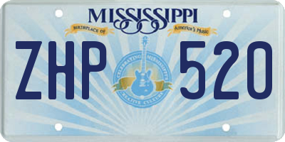 MS license plate ZHP520