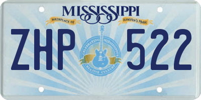 MS license plate ZHP522