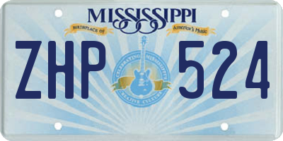 MS license plate ZHP524