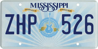 MS license plate ZHP526