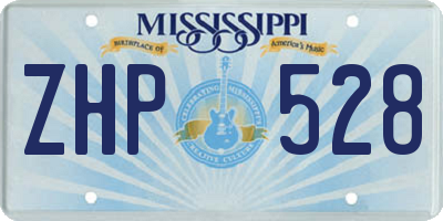 MS license plate ZHP528