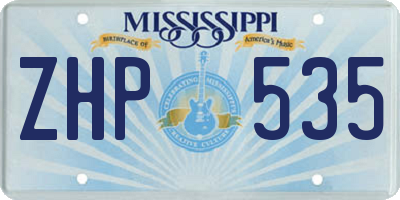 MS license plate ZHP535