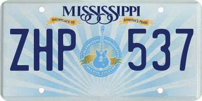 MS license plate ZHP537