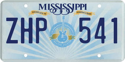 MS license plate ZHP541