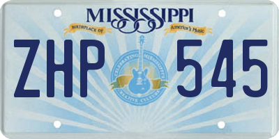 MS license plate ZHP545