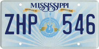 MS license plate ZHP546