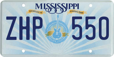 MS license plate ZHP550