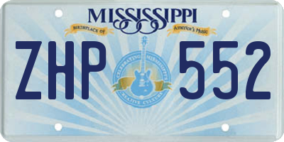 MS license plate ZHP552