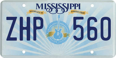 MS license plate ZHP560