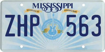 MS license plate ZHP563