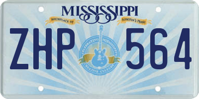 MS license plate ZHP564