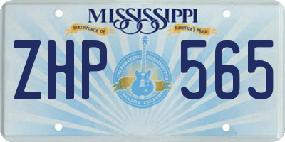 MS license plate ZHP565