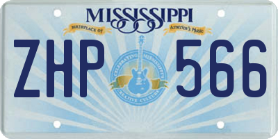 MS license plate ZHP566