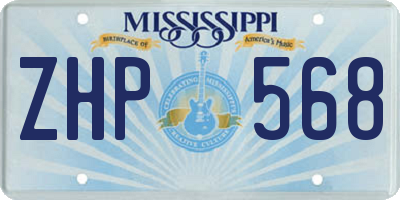 MS license plate ZHP568