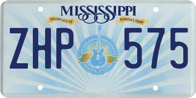 MS license plate ZHP575