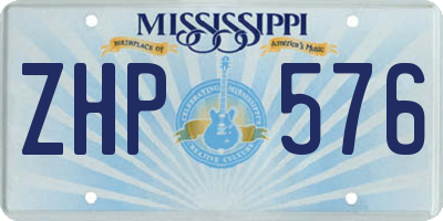 MS license plate ZHP576