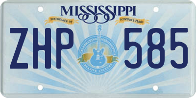 MS license plate ZHP585