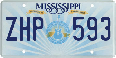 MS license plate ZHP593