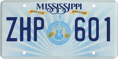 MS license plate ZHP601