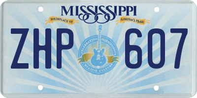 MS license plate ZHP607