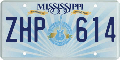 MS license plate ZHP614