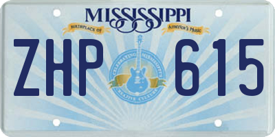 MS license plate ZHP615