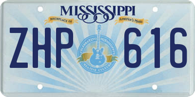 MS license plate ZHP616