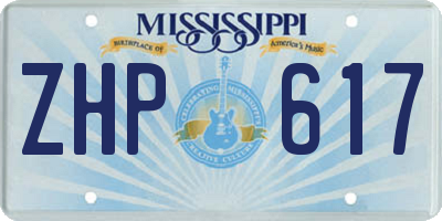 MS license plate ZHP617