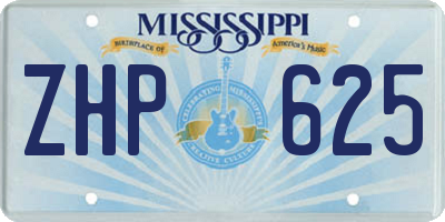 MS license plate ZHP625