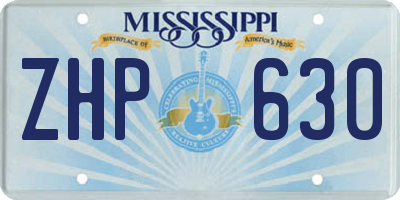 MS license plate ZHP630