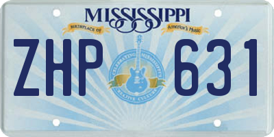 MS license plate ZHP631