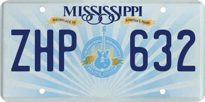MS license plate ZHP632