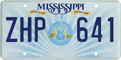 MS license plate ZHP641