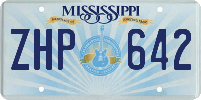 MS license plate ZHP642