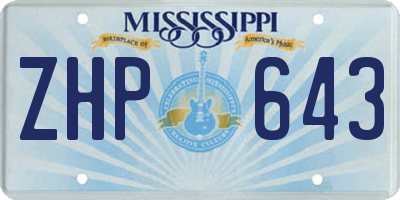 MS license plate ZHP643
