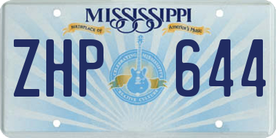 MS license plate ZHP644