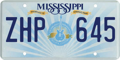 MS license plate ZHP645