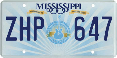 MS license plate ZHP647