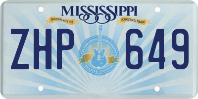 MS license plate ZHP649