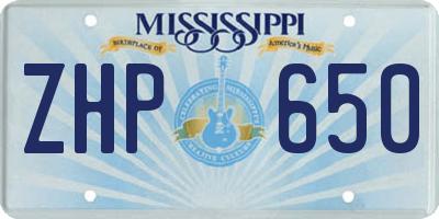 MS license plate ZHP650