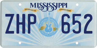 MS license plate ZHP652