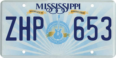 MS license plate ZHP653