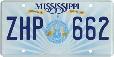 MS license plate ZHP662